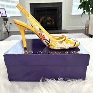 Enzo Angiolini Vintage Women's Sling-back fabric heels sz. 8